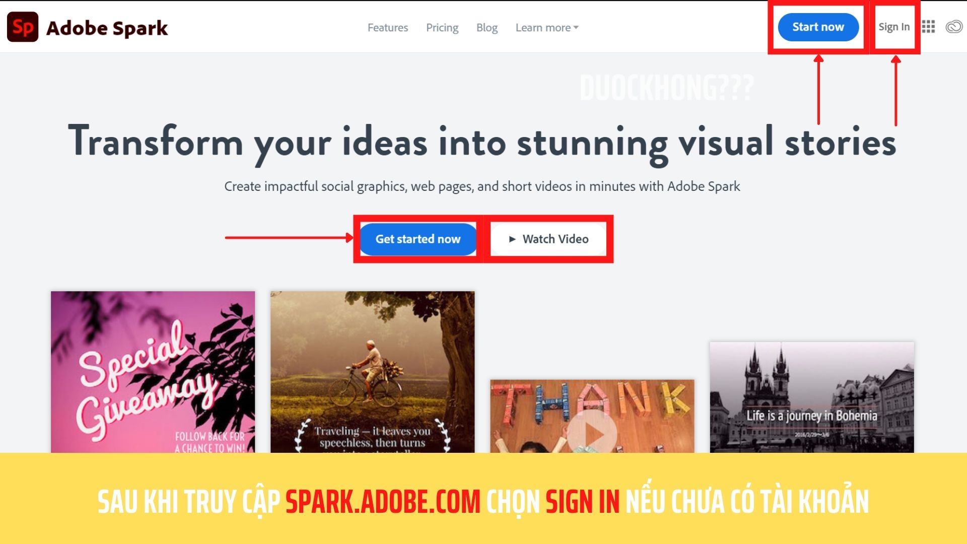 Adobe Spark - Phần mềm cho người mới