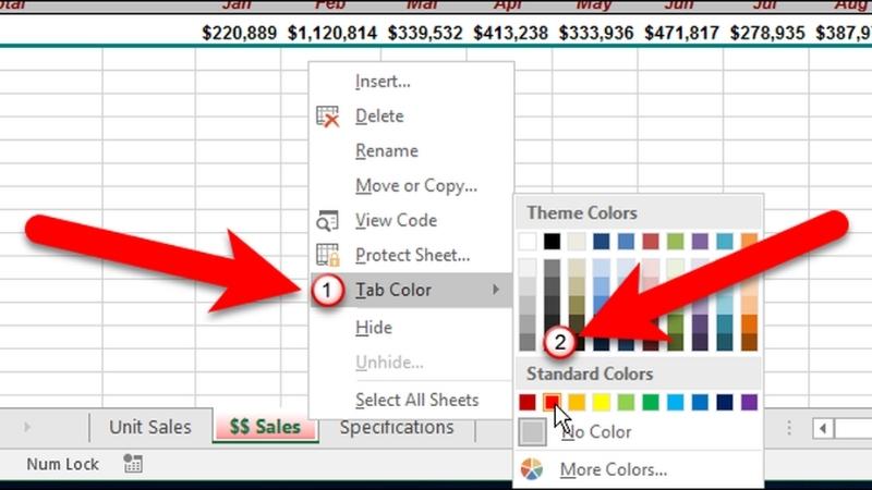 Tô màu Sheet trong Excel