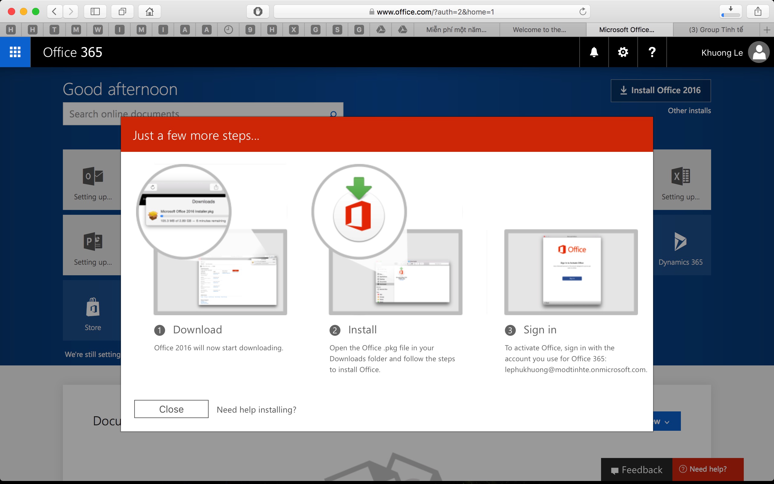 Chờ tải xuống Office 365 E3