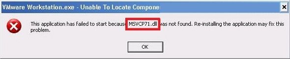 Thông báo lỗi thiếu file MSVCP71.dll