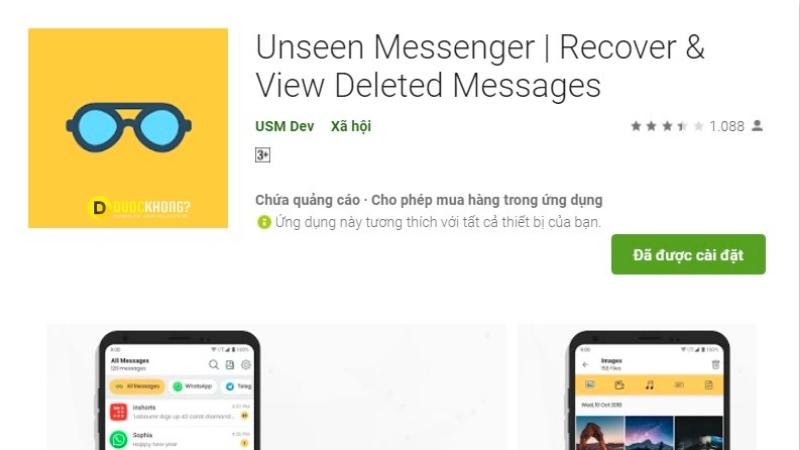 Cài đặt ứng dụng Unseen Messenger
