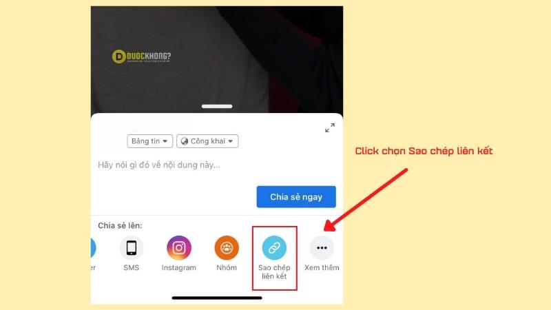 Click chọn Sao chép liên kết