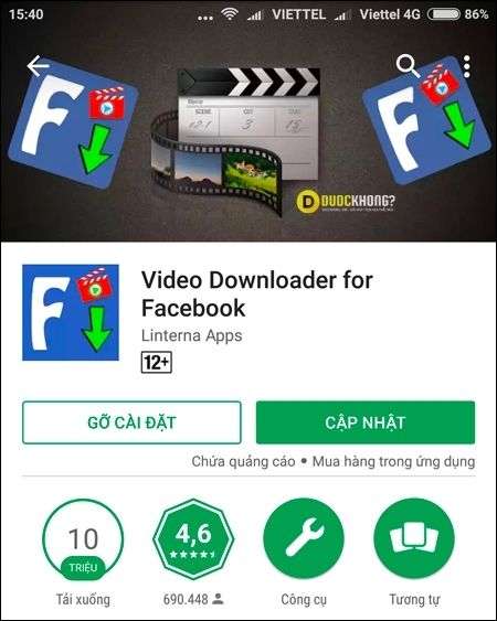 Tải ứng dụng Video Downloader for Facebook