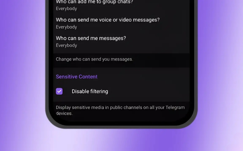 Cách mở chặn nội dung nhạy cảm Telegram cực dễ
