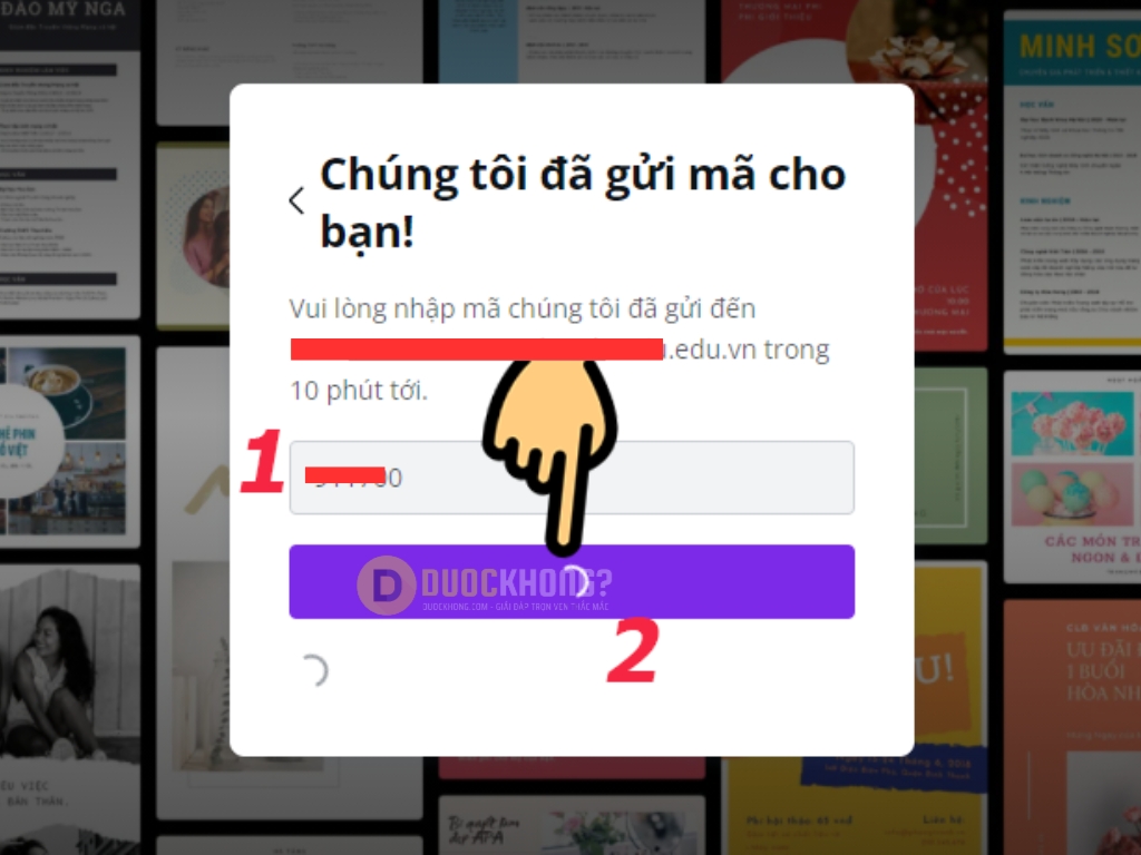 Lấy mã OTP được gửi về mail