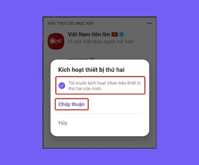 Chấp nhận đăng nhập Viber Web trên máy tính