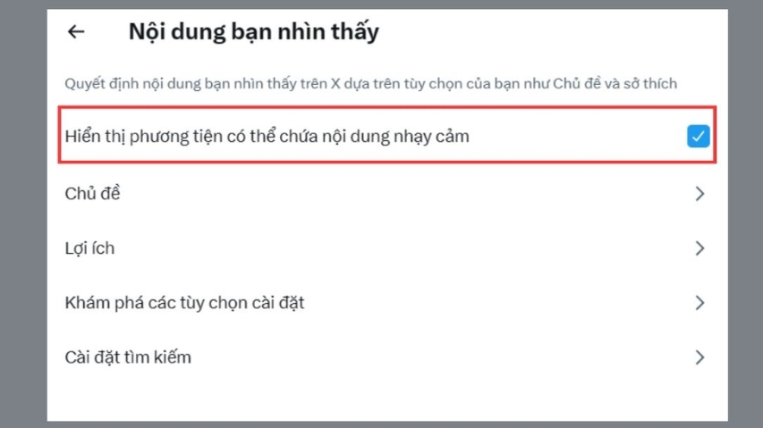 Bỏ chọn vào ô Hiển thị thông tin đa phương tiện