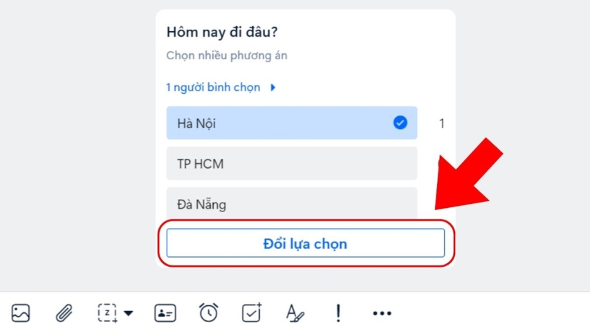 Chọn Đổi lựa chọn