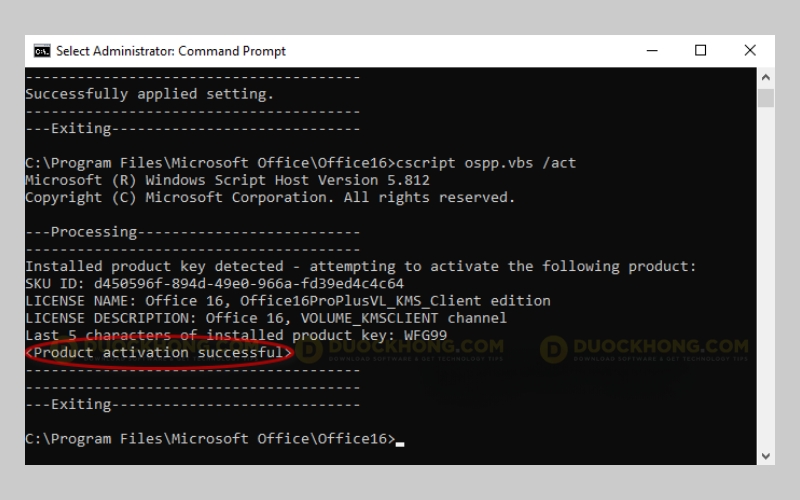 Active bản quyền 2016 Office vĩnh viễn thành công